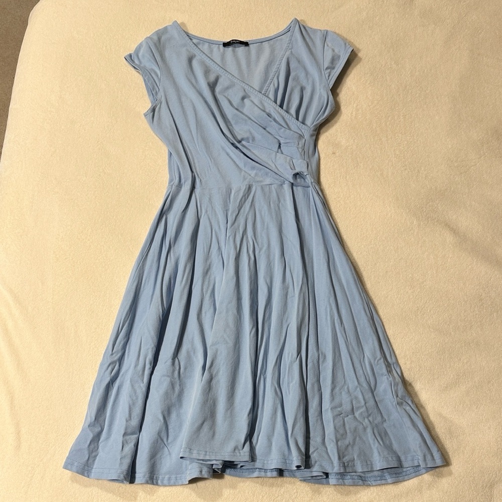 Sky Blue Wrap Dress